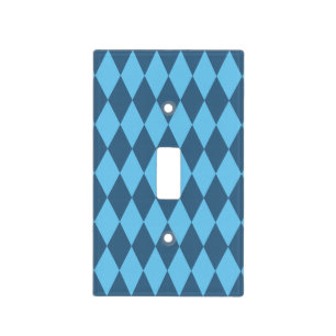 Blue Bavaria Rhombus Flag Pattern Light Switch Cover