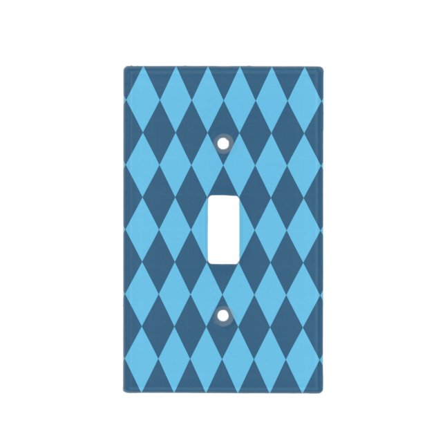Blue Bavaria Rhombus Flag Pattern Light Switch Cover (Front)