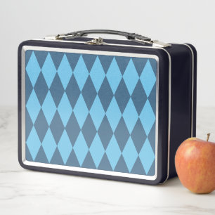 Blue Bavaria Rhombus Flag Pattern Metal Lunch Box