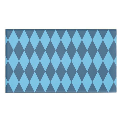 Blue Bavaria Rhombus Flag Pattern Name Tag