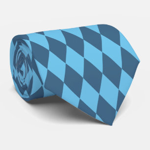 Blue Bavaria Rhombus Flag Pattern Neck Tie