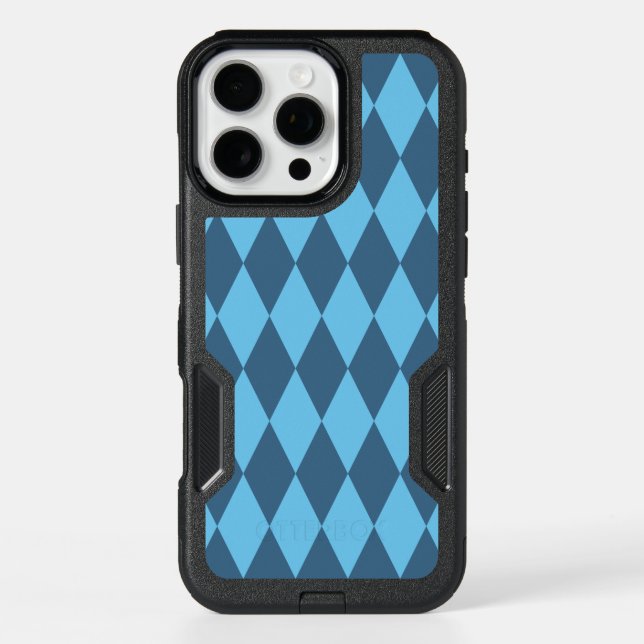 Blue Bavaria Rhombus Flag Pattern Otterbox iPhone Case (Back)