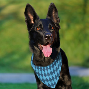 Blue Bavaria Rhombus Flag Pattern Pet Bandana Collar