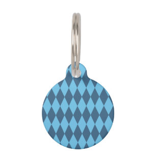 Blue Bavaria Rhombus Flag Pattern Pet ID Tag