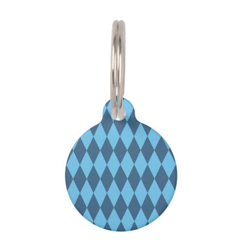 Blue Bavaria Rhombus Flag Pattern Pet ID Tag