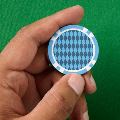 Blue Bavaria Rhombus Flag Pattern Poker Chips