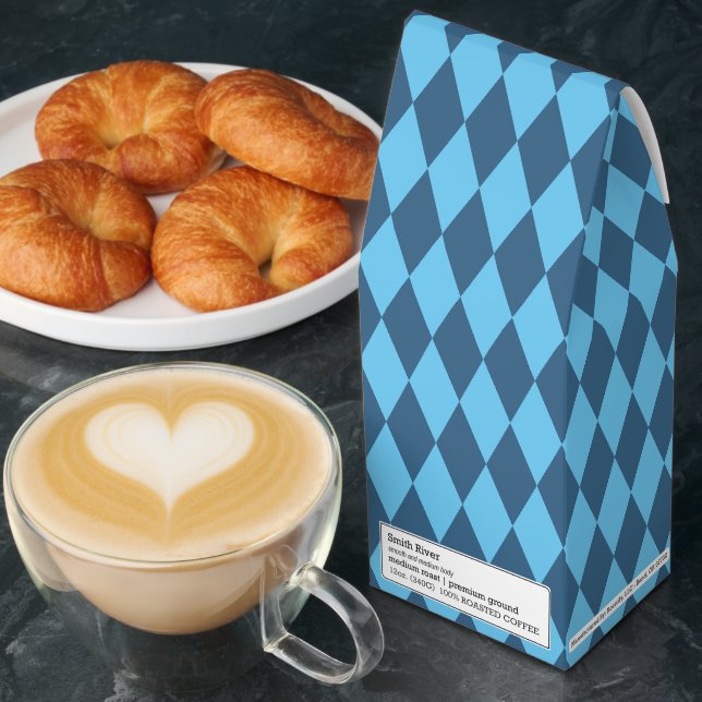 Blue Bavaria Rhombus Flag Pattern Roasted Coffee (Breakfast)
