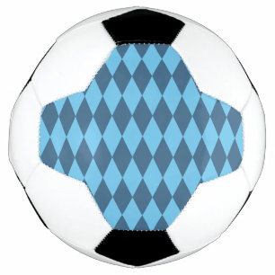 Blue Bavaria Rhombus Flag Pattern Soccer Ball