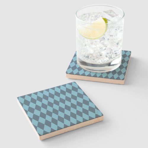 Blue Bavaria Rhombus Flag Pattern Stone Coaster