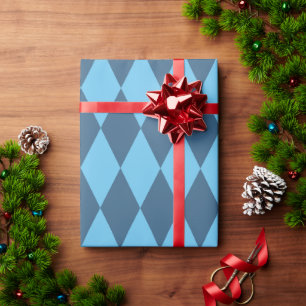 Blue Bavaria Rhombus Flag Pattern Wrapping Paper