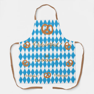 Blue Bavarian Octoberfest Pretzels PERSONALIZE Apron