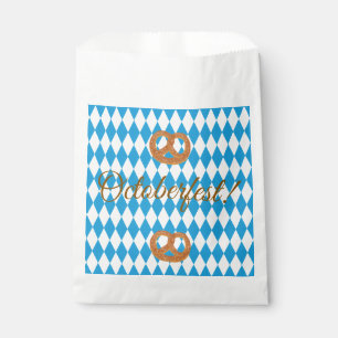 Blue Bavarian Octoberfest Pretzels Personalize Favor Bag