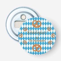 Blue Bavarian Octoberfest Pretzels Personalize Rnd