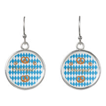 Blue Bavarian Octoberfest Pretzels Personalize Rnd