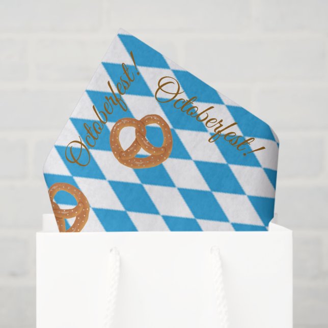 Blue Bavarian Octoberfest Pretzels Tissue Paper (Gift Bag)