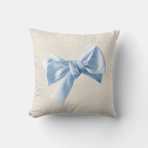 Blue Bawl Ivory Beige Warm Neutral Pastel Cottage Throw Pillow