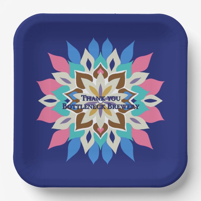 Blue Bayou 9 in. Square Paper Plates (Front)