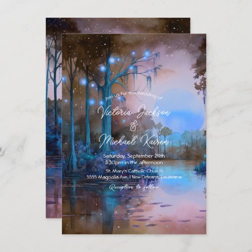 Blue Bayou Evening Wedding Invitation