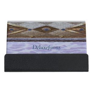 Blue Bayview Desk Business Card Holder