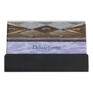Blue Bayview Desk Business Card Holder