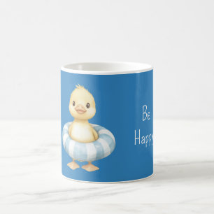 Blue Be Happy Yellow Duck Coffee Mug