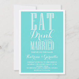 Blue Be Married Wedding Invitation