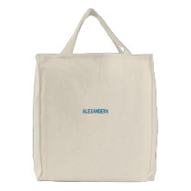 Blue Beach Bachelorette gift Embroidered Tote Bag