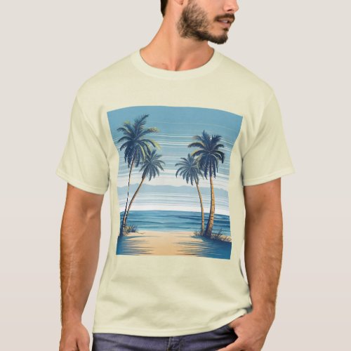 Blue Beach Bliss Tee _ Serene Coastal Design