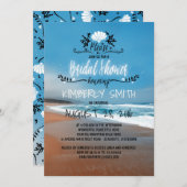 Blue Beach Bridal Shower Invitation (Front/Back)