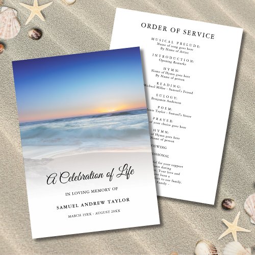 Blue Beach Celebration of Life Funeral Program