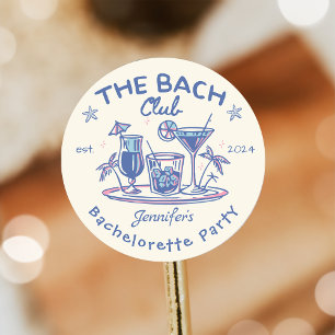Blue Beach Cocktail Bachelorette Weekend Classic Round Sticker