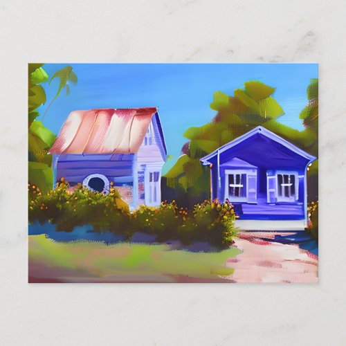 Blue Beach Cottage  Keeping in Touch Postcard