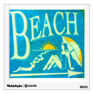 blue beach decal