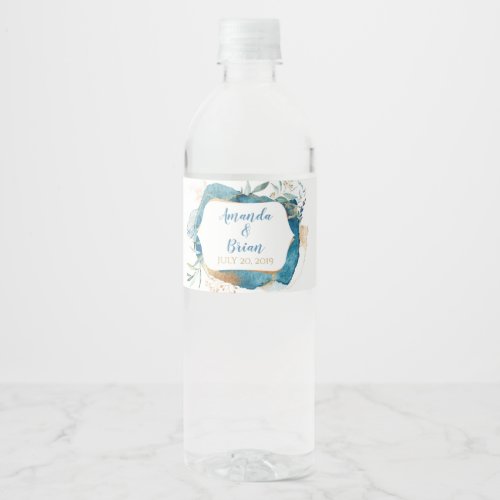 Blue Beach Garden Water Bottle Labels