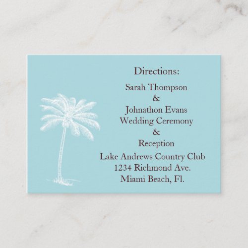 Blue Beach Getaway Direction Cards Business Cards