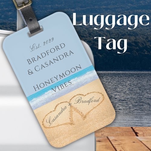 Blue Beach Honeymoon vibes Luggage Tag