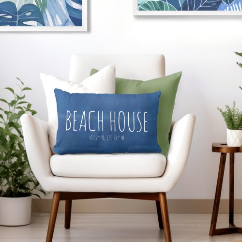 Blue Beach House Custom Coordinates Lumbar Pillow