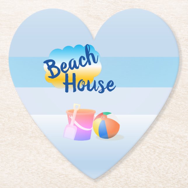 Blue Beach House Paper Coaster 2 (Front)