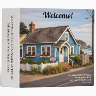 Blue Beach House Vacation Rental 3 Ring Binder