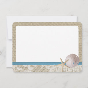 Blue Beach Lace Sand Dollar Thank You Card