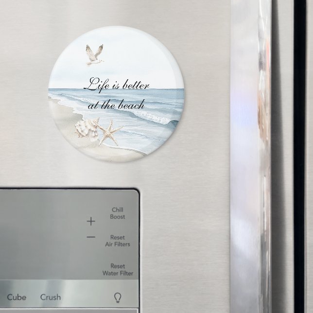 Blue Beach Ocean Starfish Sea Birds  Magnet (In Situ (Fridge))