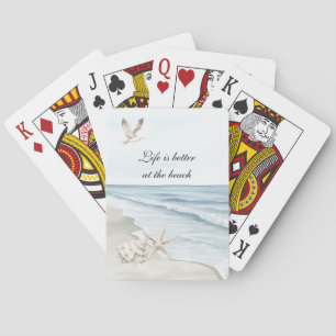 Blue Beach Ocean Starfish Sea Birds Poker Cards
