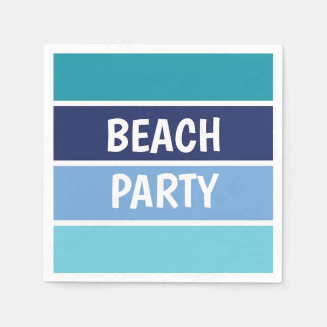 Blue Beach Party Napkins (Front)