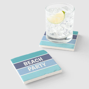 Blue Beach Party Stone Coaster