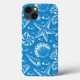 Blue Beach Pattern iPhone 13 Case