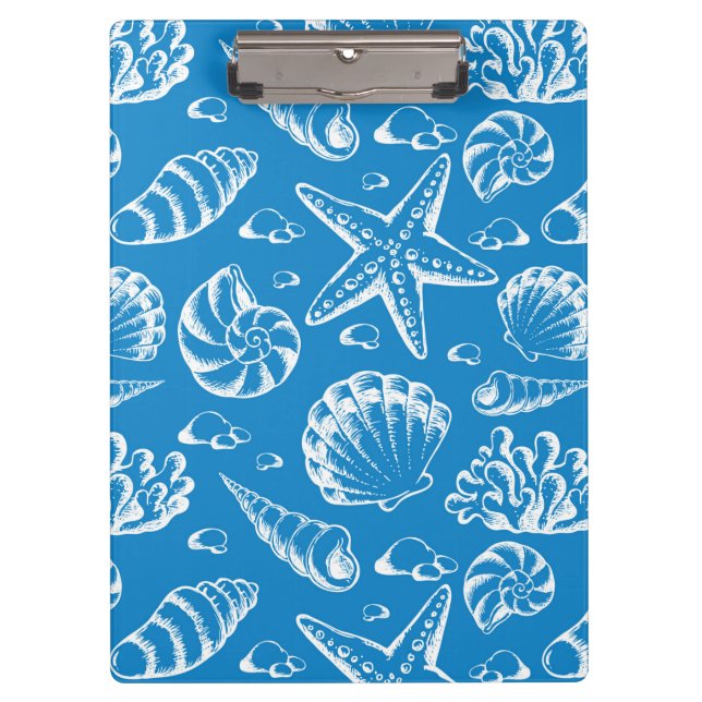 Blue Beach Pattern Clipboard (Front)