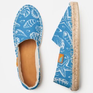 Blue Beach Pattern Espadrilles