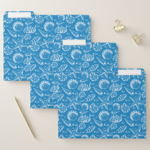 Blue Beach Pattern File Folder