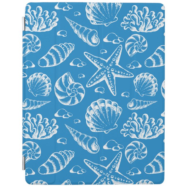 Blue Beach Pattern iPad Smart Cover (Front)