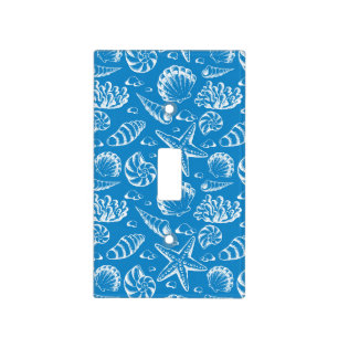 Blue Beach Pattern Light Switch Cover